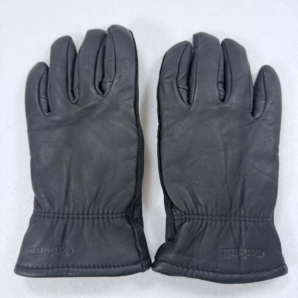 Carhartt Leather Gloves Size Medium Black Fleece Lined